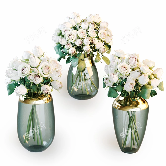 Exquisite Decor Set with Vases 3D model image 2