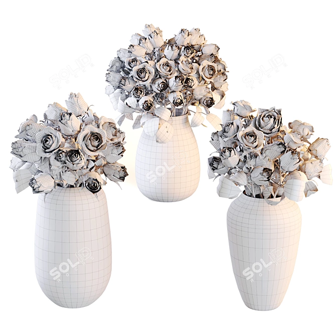 Exquisite Decor Set with Vases 3D model image 6