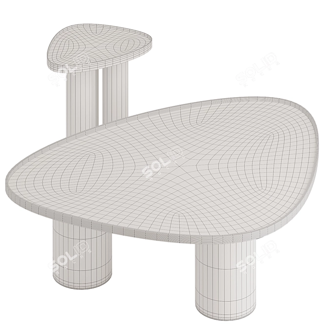 Brasero Oak Coffee Tables 3D model image 5