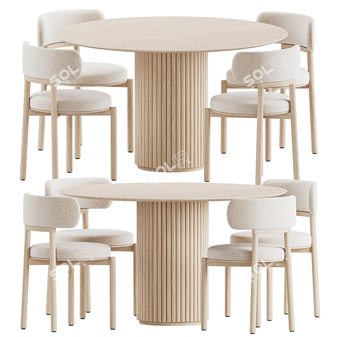 Royal Modern Dining Set 3D model image 1