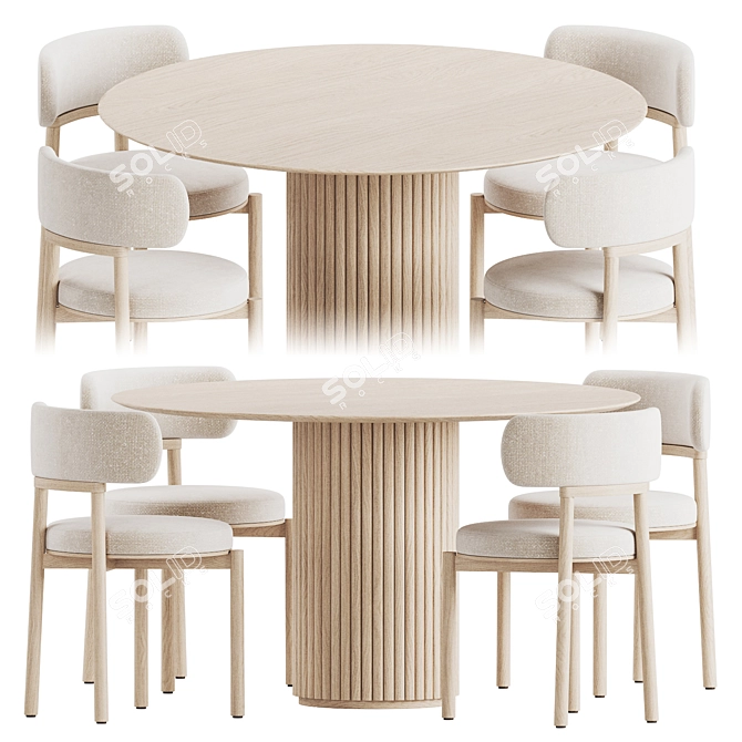 Royal Modern Dining Set 3D model image 2