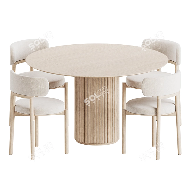 Royal Modern Dining Set 3D model image 3