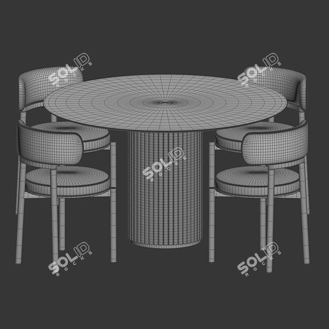 Royal Modern Dining Set 3D model image 5