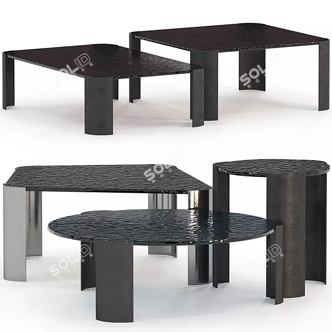 Riviera Glass Coffee Tables Collection 3D model image 1