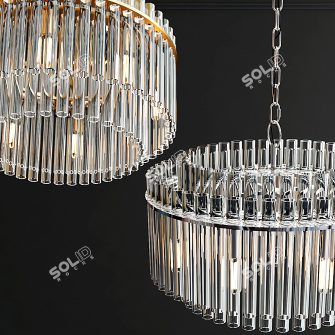 Elegant Beckett Chandelier, 16.25" x 24 3D model image 2