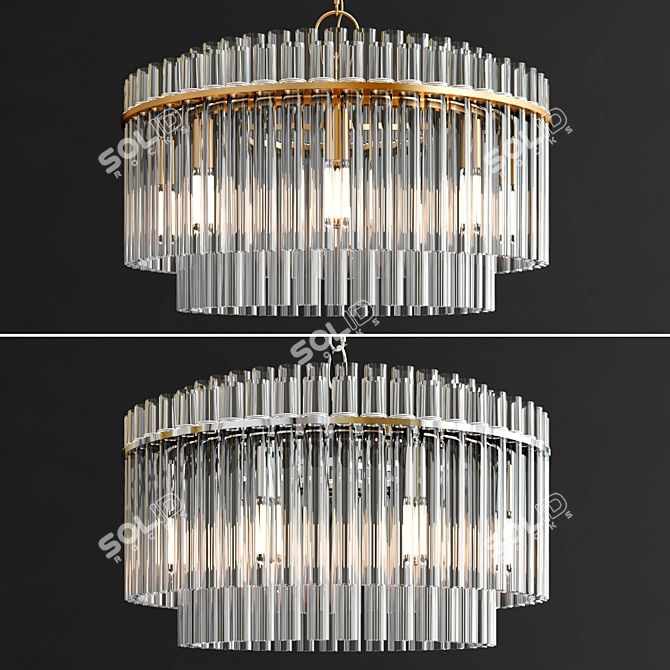 Elegant Beckett Chandelier, 16.25" x 24 3D model image 3