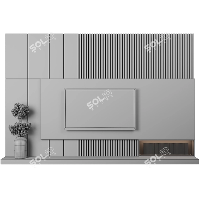 Modular TV Wall System, High-Quality 3D model image 4