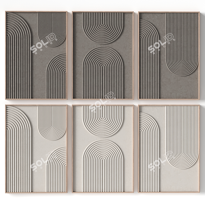 Stone Relief Artwork 3D Wall Decor 3D model image 2