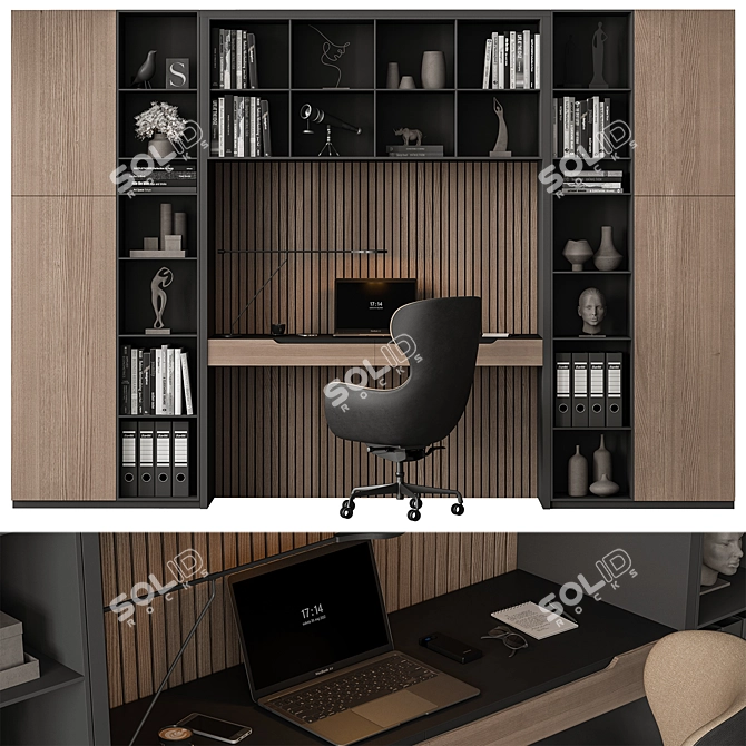 Modern Home Office Furniture Set 3D model image 1