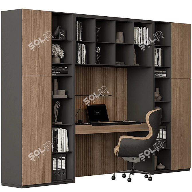 Modern Home Office Furniture Set 3D model image 2