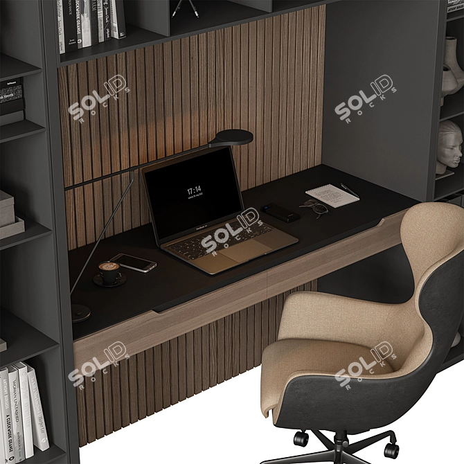 Modern Home Office Furniture Set 3D model image 3