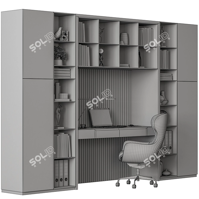 Modern Home Office Furniture Set 3D model image 4