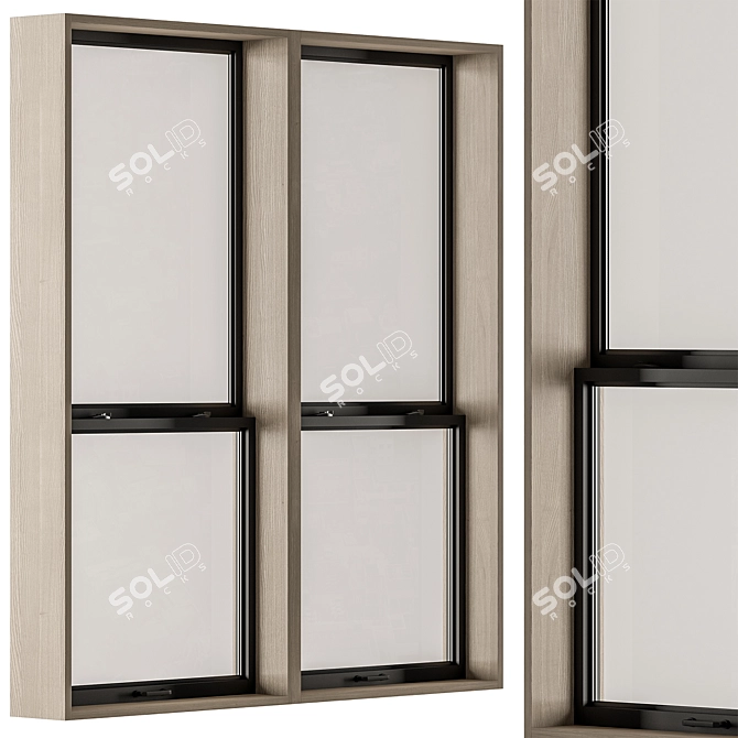 Small Window Double Hung Set 3D model image 4