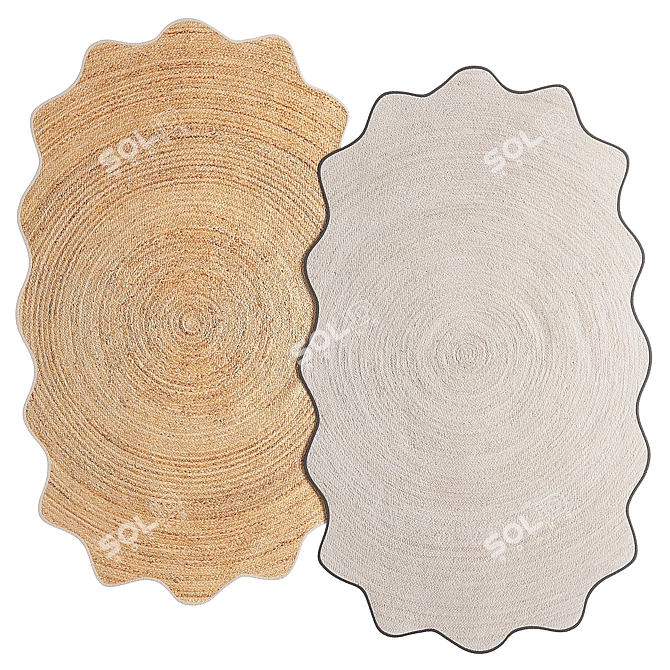 Scalloped Jute Rug Collection 3D model image 2