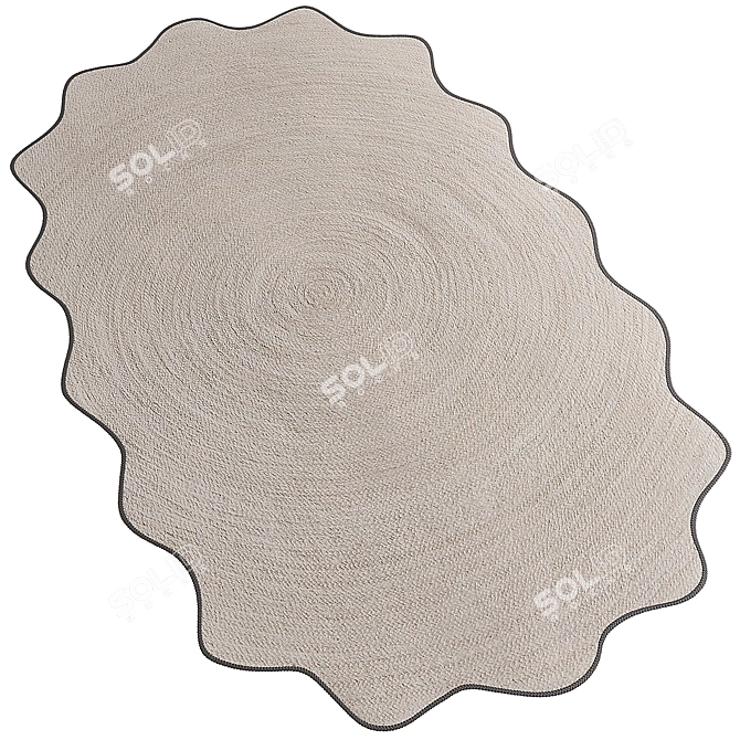 Scalloped Jute Rug Collection 3D model image 4