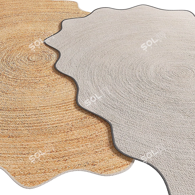 Scalloped Jute Rug Collection 3D model image 5