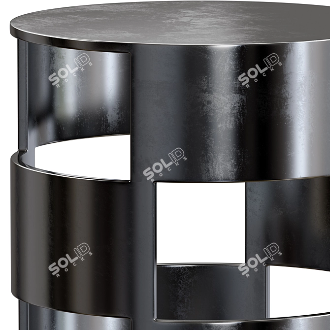 Elegant Round Metal Side Table 3D model image 5