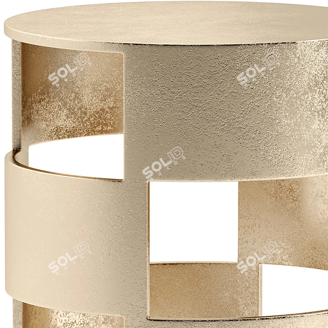 Elegant Round Metal Side Table 3D model image 6