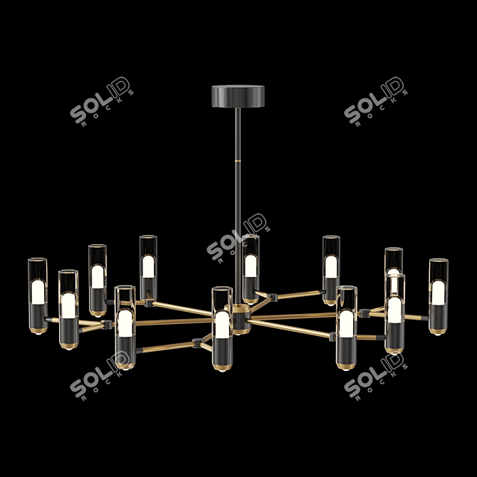 Modern Cylinder LED Chandelier Fixture 3D model image 3