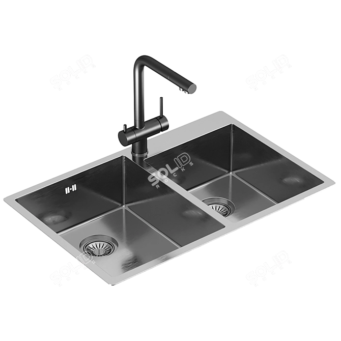 Paulmark Helfer Kitchen Sink - Turbosmooth Model 3D model image 1