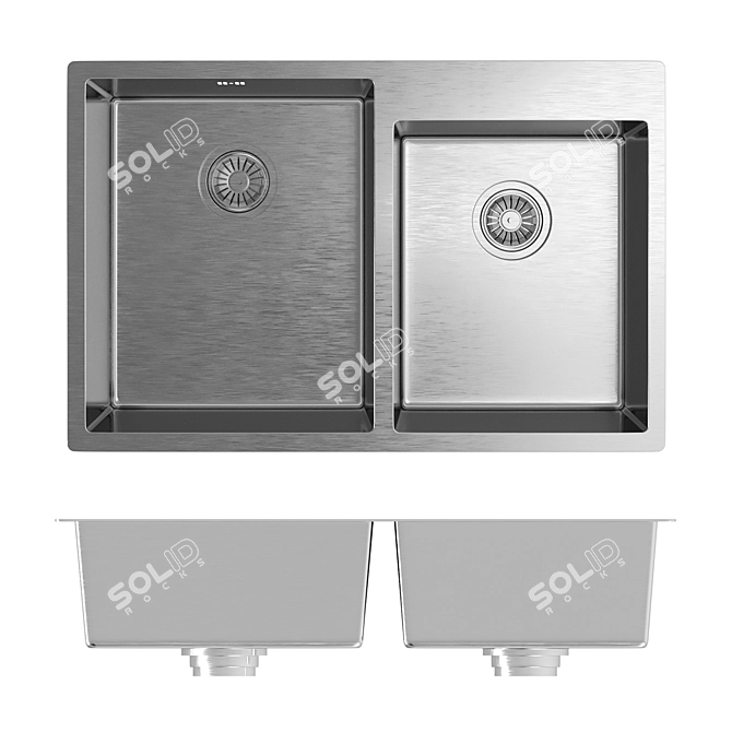 Paulmark Helfer Kitchen Sink - Turbosmooth Model 3D model image 2