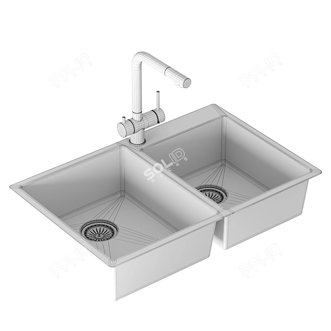 Paulmark Helfer Kitchen Sink - Turbosmooth Model 3D model image 3