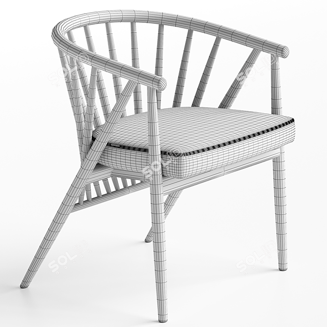 Modern Upholstered Armchair - Jenny 3D model image 4