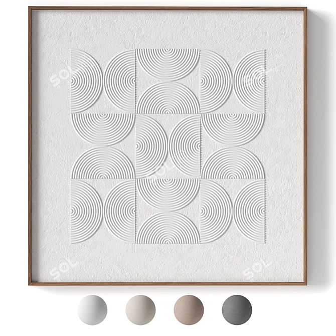 Stone Relief Wall Art Decor 3D model image 1