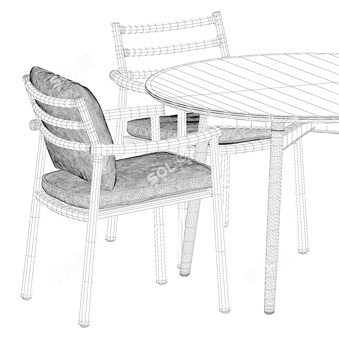 Chic Outdoor Seating Set 3D model image 5