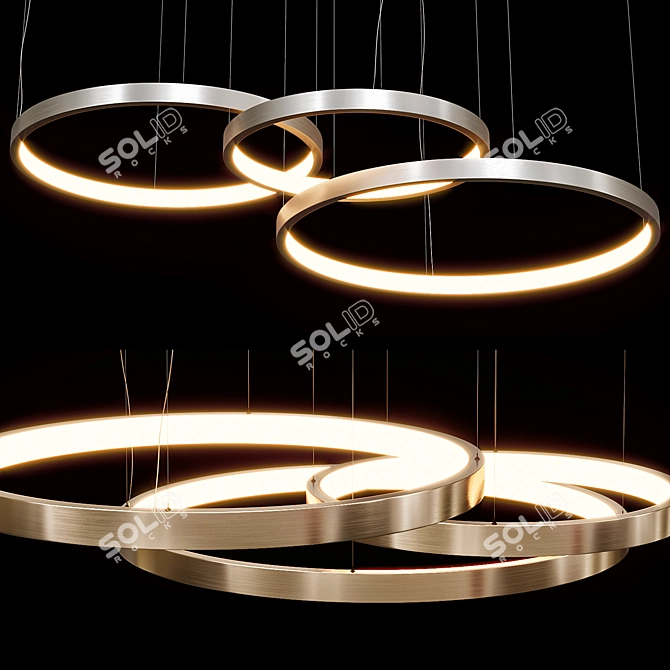 Modern Pendant Light Fixture HOOP 3D model image 1