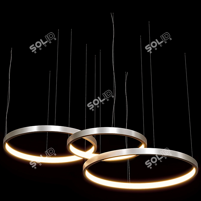 Modern Pendant Light Fixture HOOP 3D model image 2