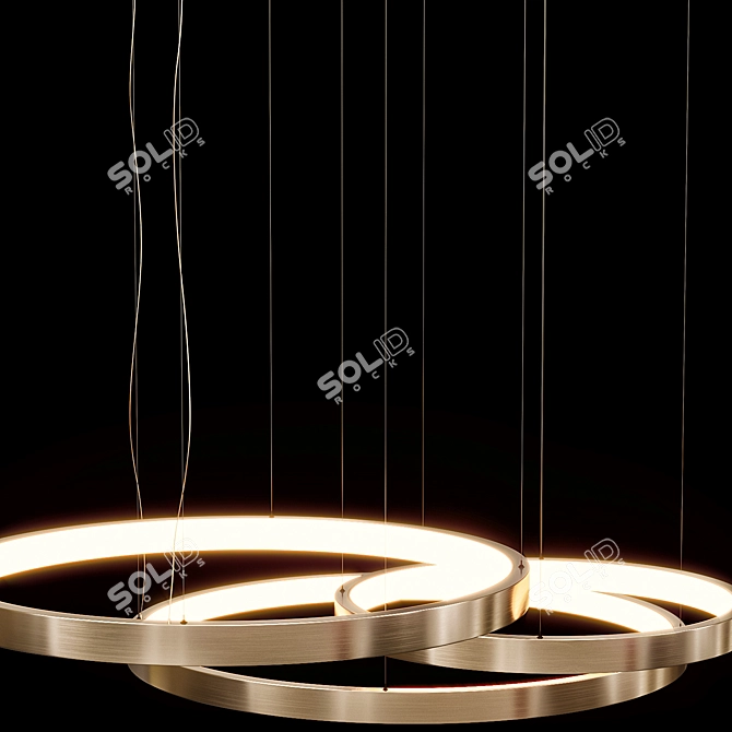 Modern Pendant Light Fixture HOOP 3D model image 5
