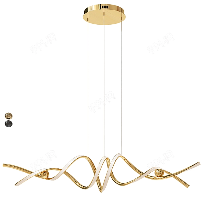  Sleek LED Chandelier Fixture 3D model image 1