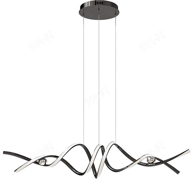  Sleek LED Chandelier Fixture 3D model image 2