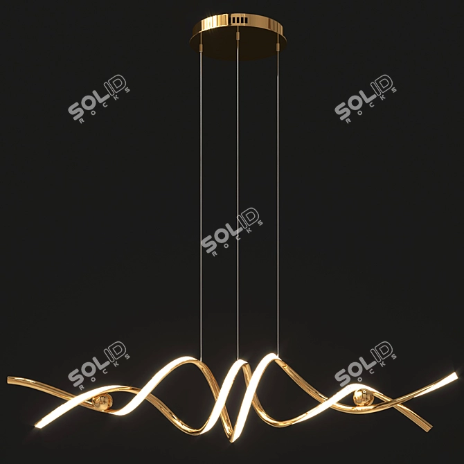  Sleek LED Chandelier Fixture 3D model image 3