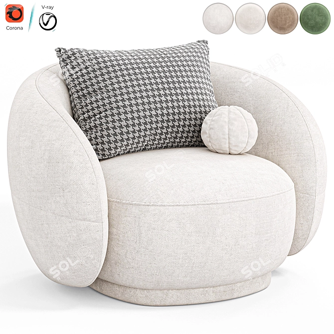 Modern Julep Armchair in 3D 3D model image 1