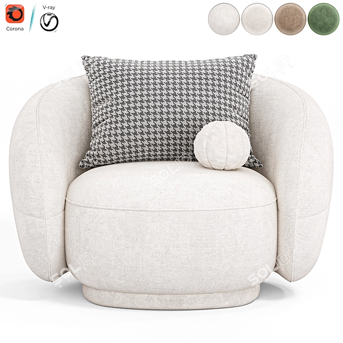 Modern Julep Armchair in 3D 3D model image 2