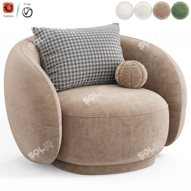 Modern Julep Armchair in 3D 3D model image 4