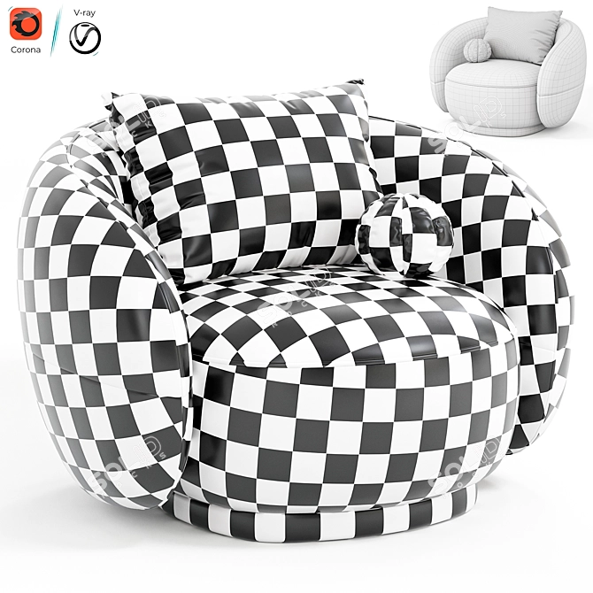 Modern Julep Armchair in 3D 3D model image 6