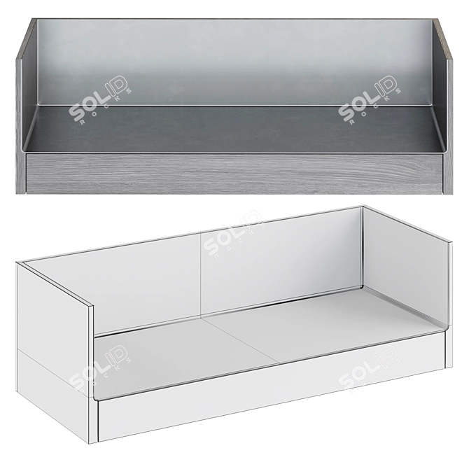 Scandinavian Style Secretaire Desk 3D model image 2