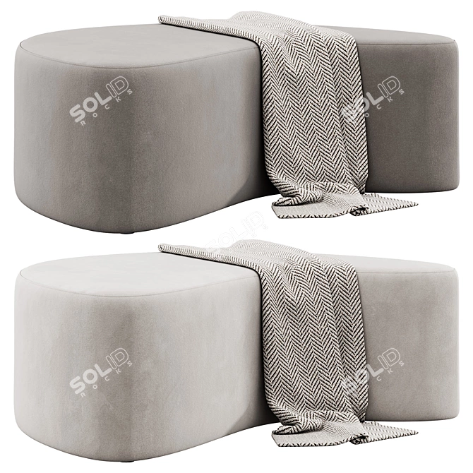 Modern Chic Carmen Accent Stool 3D model image 1