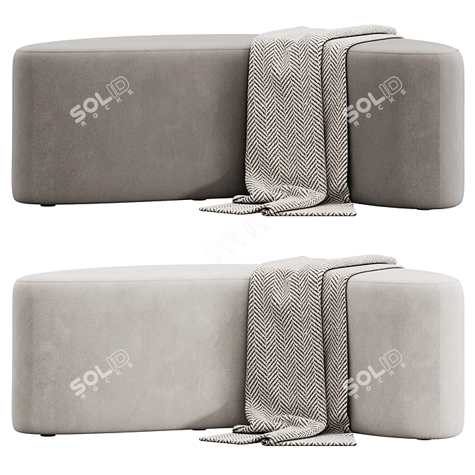 Modern Chic Carmen Accent Stool 3D model image 2