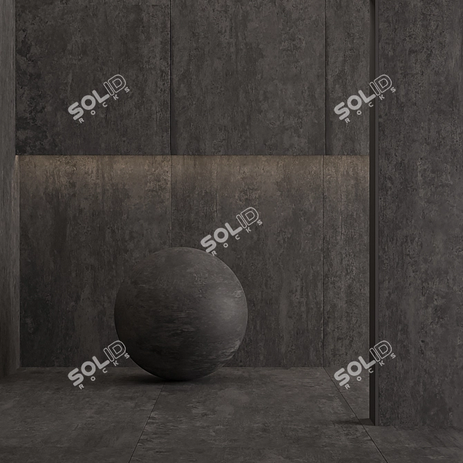 Black Laminam Collection: Cemento Noir 3D model image 2