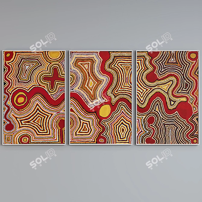 Modern Abstract Picture Frame Set 3D model image 3