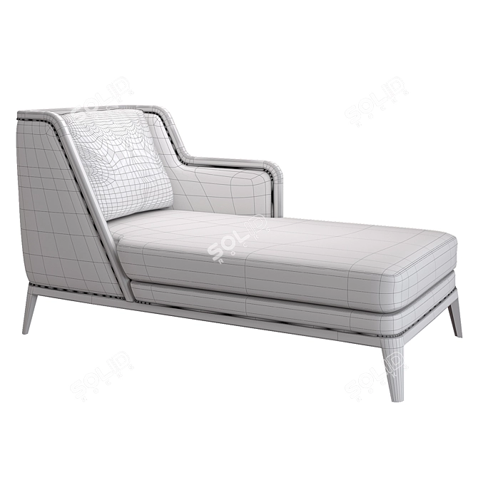 Andree Pagoda Daybed Upholstered in Wood 3D model image 3