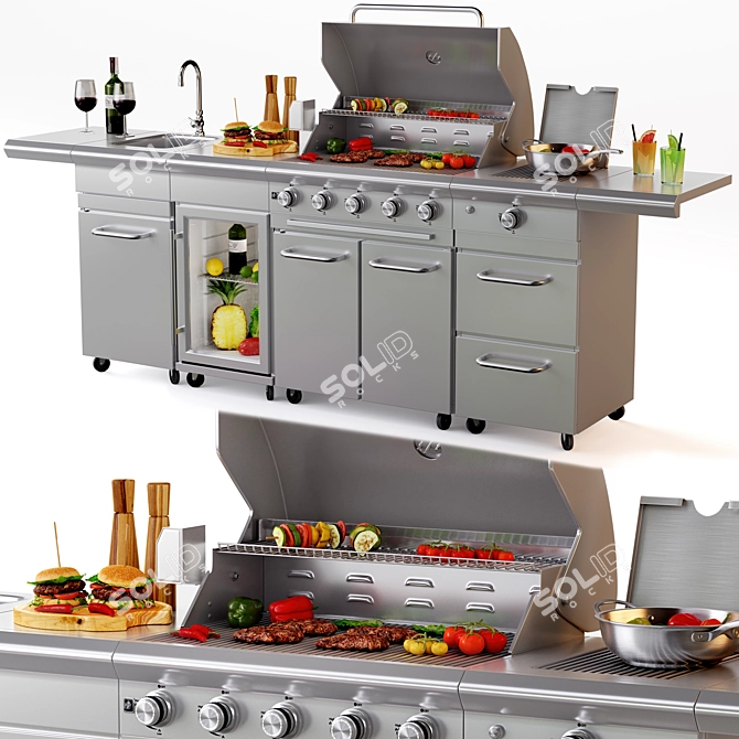 Marroni Grills GAS BBQ SICILIA 3D model image 1