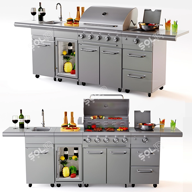 Marroni Grills GAS BBQ SICILIA 3D model image 2