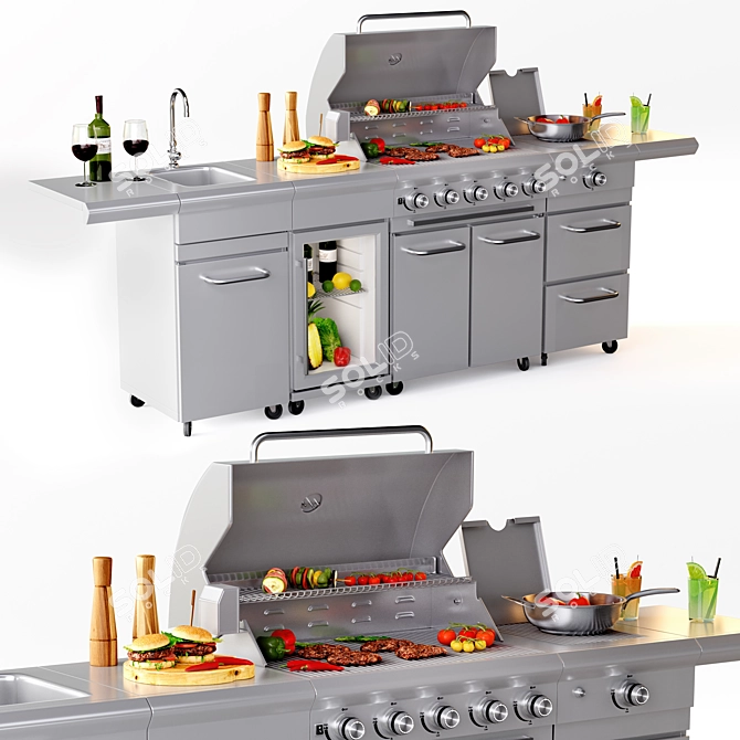 Marroni Grills GAS BBQ SICILIA 3D model image 4