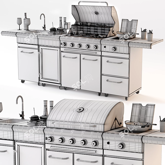 Marroni Grills GAS BBQ SICILIA 3D model image 7