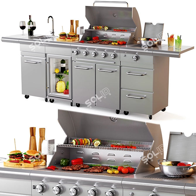 Marroni Grills GAS BBQ SICILIA 3D model image 13